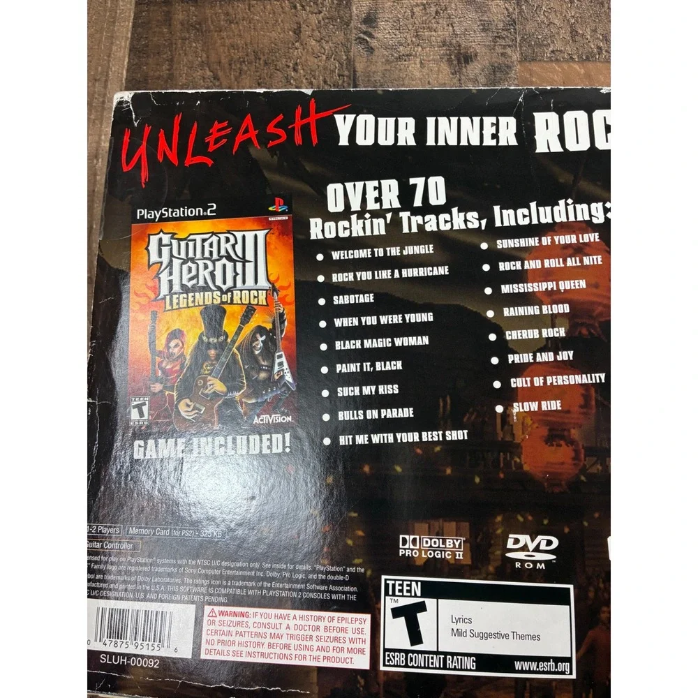 Guitar Hero III Legends of Rock PS2 Bundle with Red SG Wired Guitar Controller
